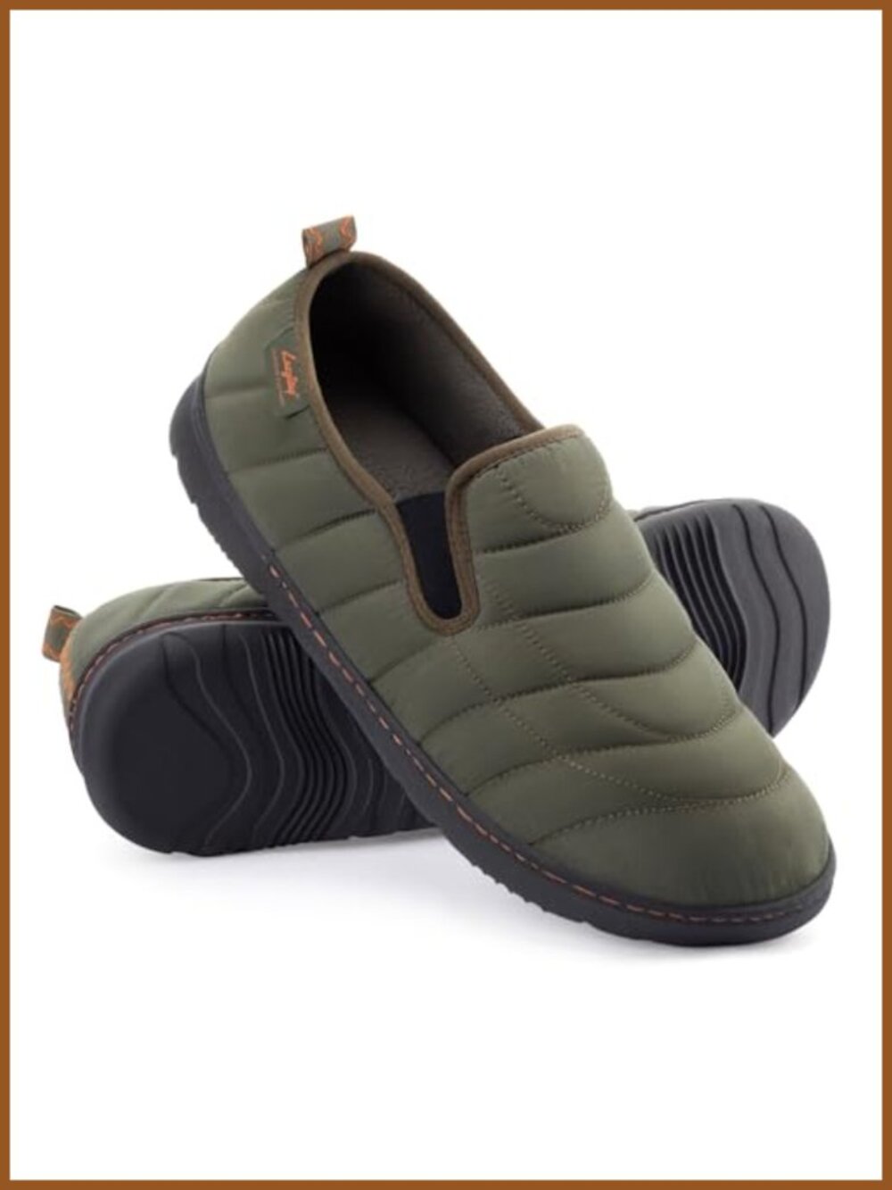 Men's Loafer Slippers Memory Foam Quilted Nylon House Shoes Indoor Outdoor